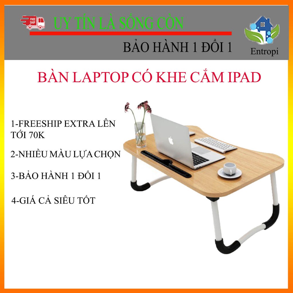 Bàn học làm việc gấp gọn thông minh có khe cắm ipad điện thoại vd05