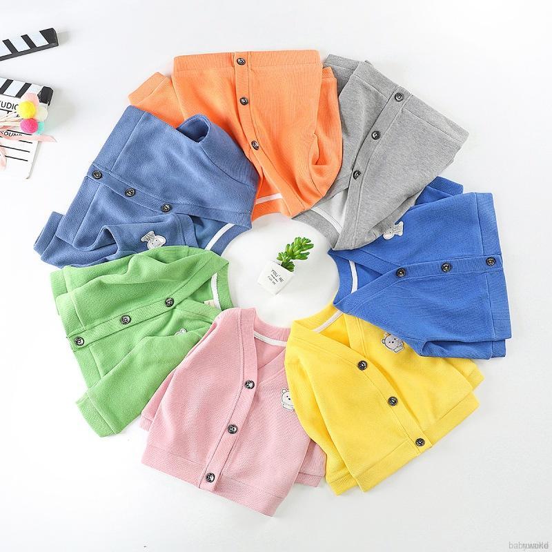 Áo Khoác Cardigan Dệt Kim Hoạ Tiết Hoạt Hình Cho Bé 0-4 Tuổi