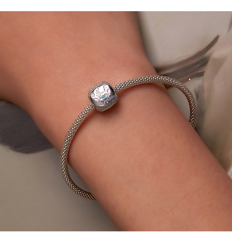 Phụ kiện hạt BAMOER bạc 925 trang trí vòng đeo tay với nhiều hình dạng độc đáo thời trang DIY