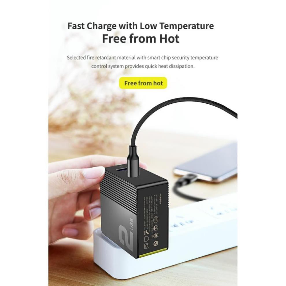 [ MỚI ]Củ sạc Sugar Dual-port Fast Travel Charger 30W C+A Rock- QC 4.0 Siêu nhanh