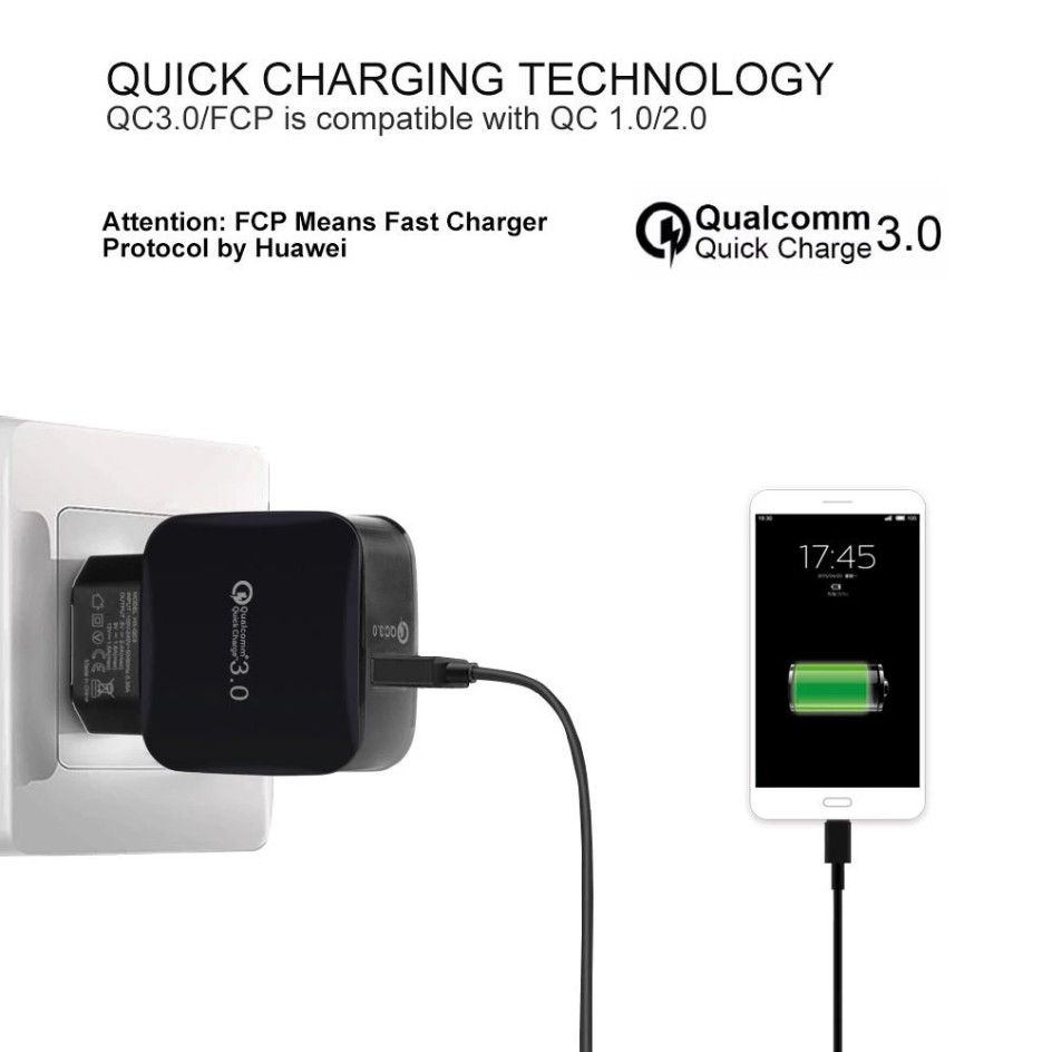 Củ sạc Qualcomm Quickcharge 3.0 sạc nhanh