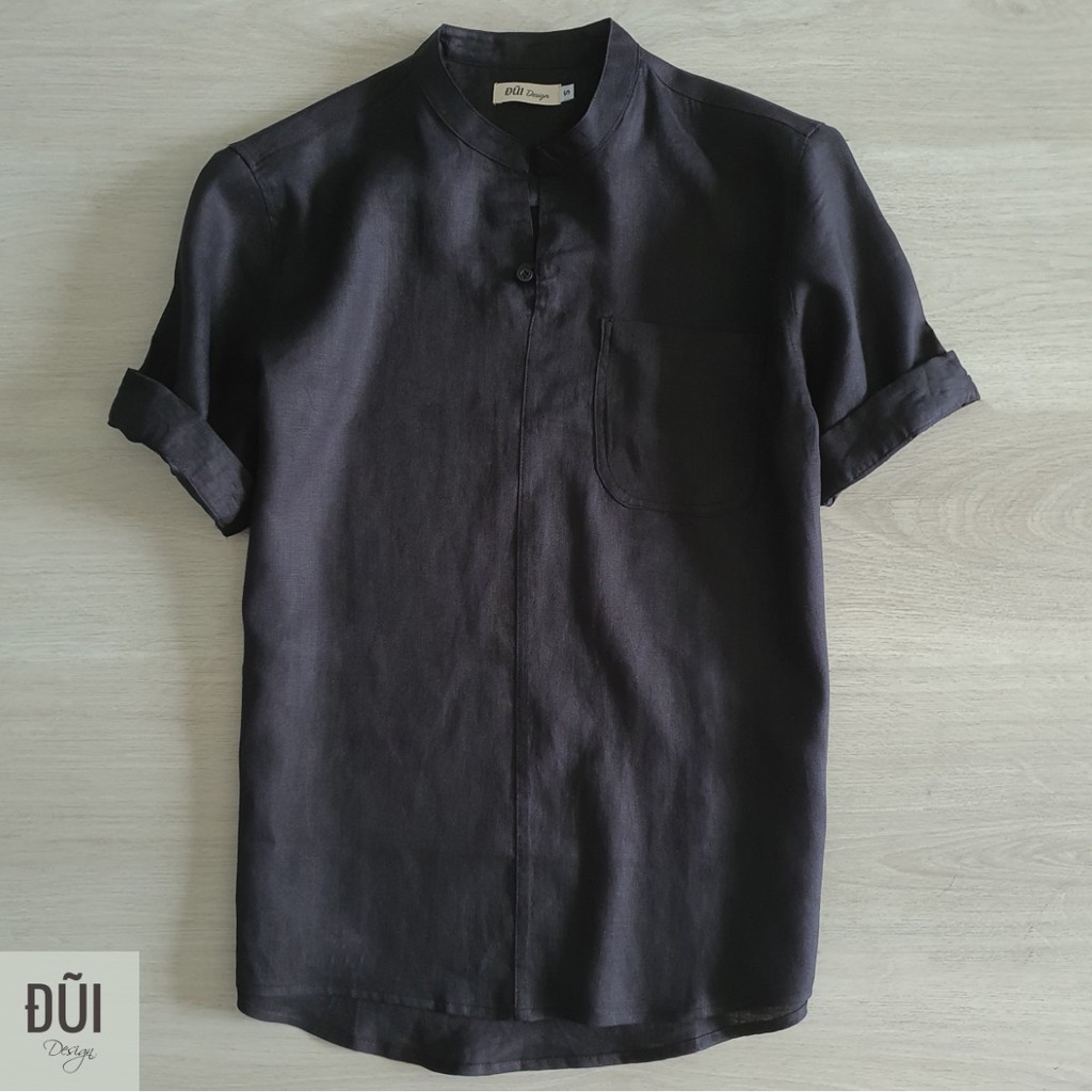Áo đũi nam cổ tàu chui đầu M13 đen