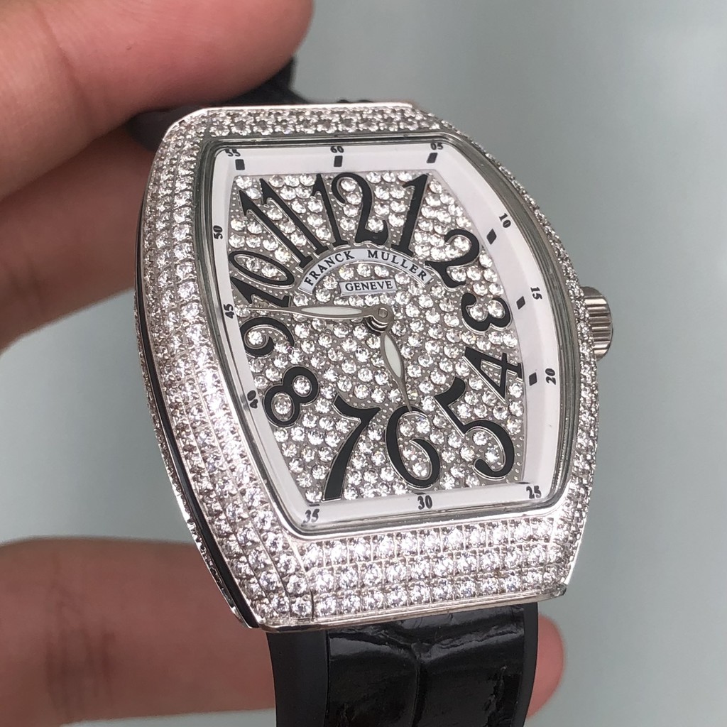 Đồng Hồ Nữ FM GENEVE Đính Full Đá Mặt Số, Máy Pin Nhật, Size 28mm, Chống Nước 5ATM