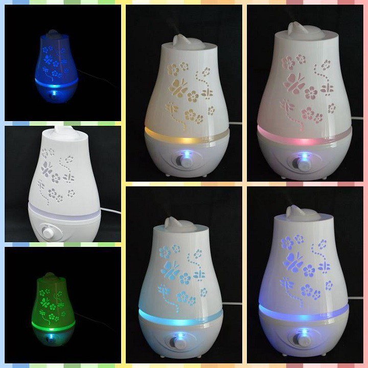 Máy phun, Máy Khuếch Tán Tinh Dầu Hồ Điệp Đáy Tròn - 2400ml với 2 vòi phun cực mạnh.