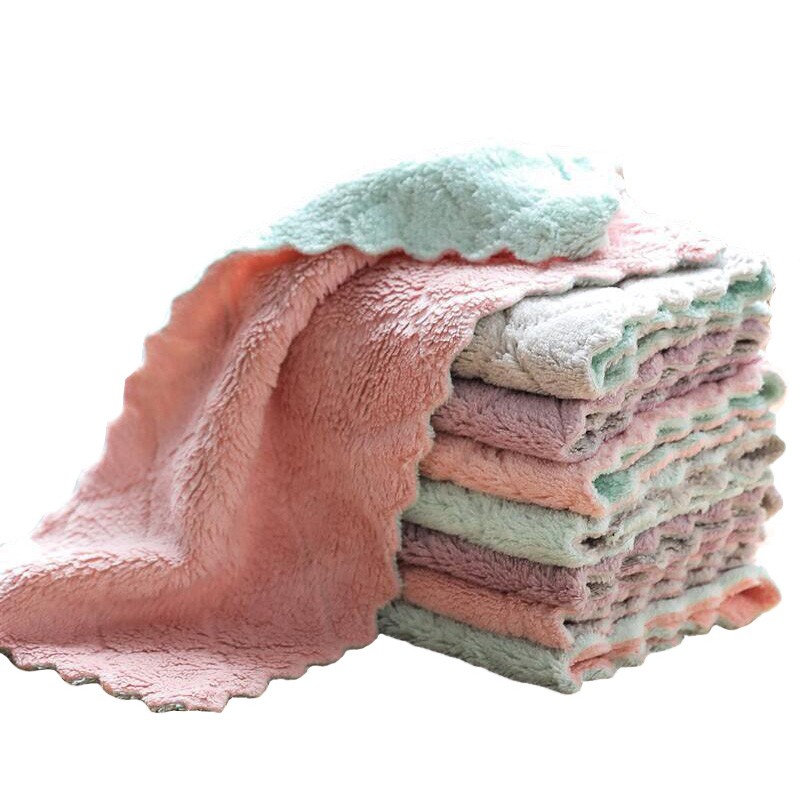 Khăn Lau Chén Dĩa Hai Lớp Sợi Nhỏ Chống Bụi Cho Nhà Bếp