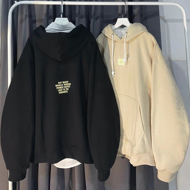 Áo khoác chui đầu hoodie nỉ in chữ trước sau unisex ulzzang nam nữ