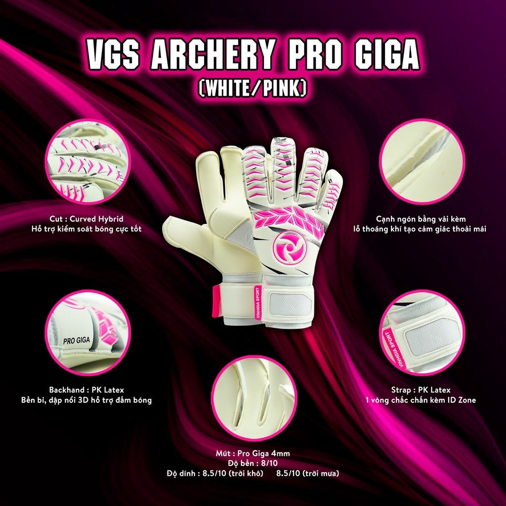 Găng tay thủ môn chính hãng VGS Archery Pro Giga