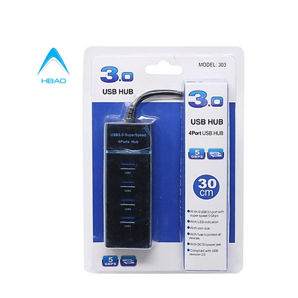 Bộ chia USB 1 ra 4 cổng 3.0 - Hub USB 4 Port 120cm , 30cm