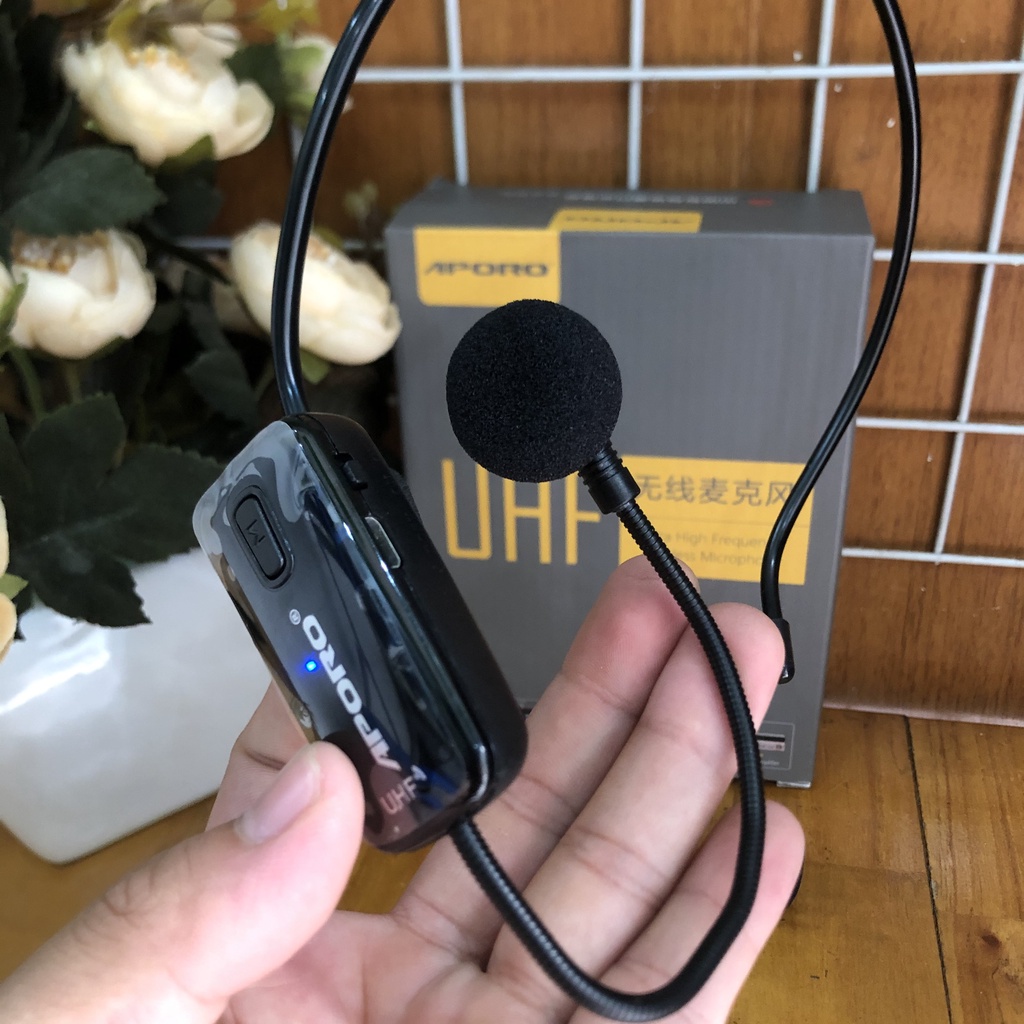 Mic không dây cao cấp APORO, Thay Thế - sử dụng sóng UHF kết nối loa trợ giảng, loa kéo, amly... Bảo Hành 3 Tháng