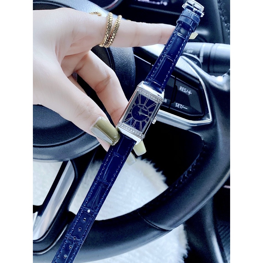 Đồng hồ nữ JAEGER LECOULTRE REVERSO ONE LEATHER BLUE - 33mm - Máy thụy - Bảo hành 24 tháng