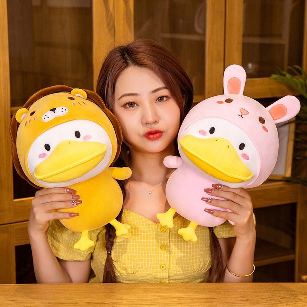 Đồ chơi nhồi bông Hình Vịt / Khủng Long / Ếch Dễ Thương Dùng Làm Quà Tặng Cho Bé