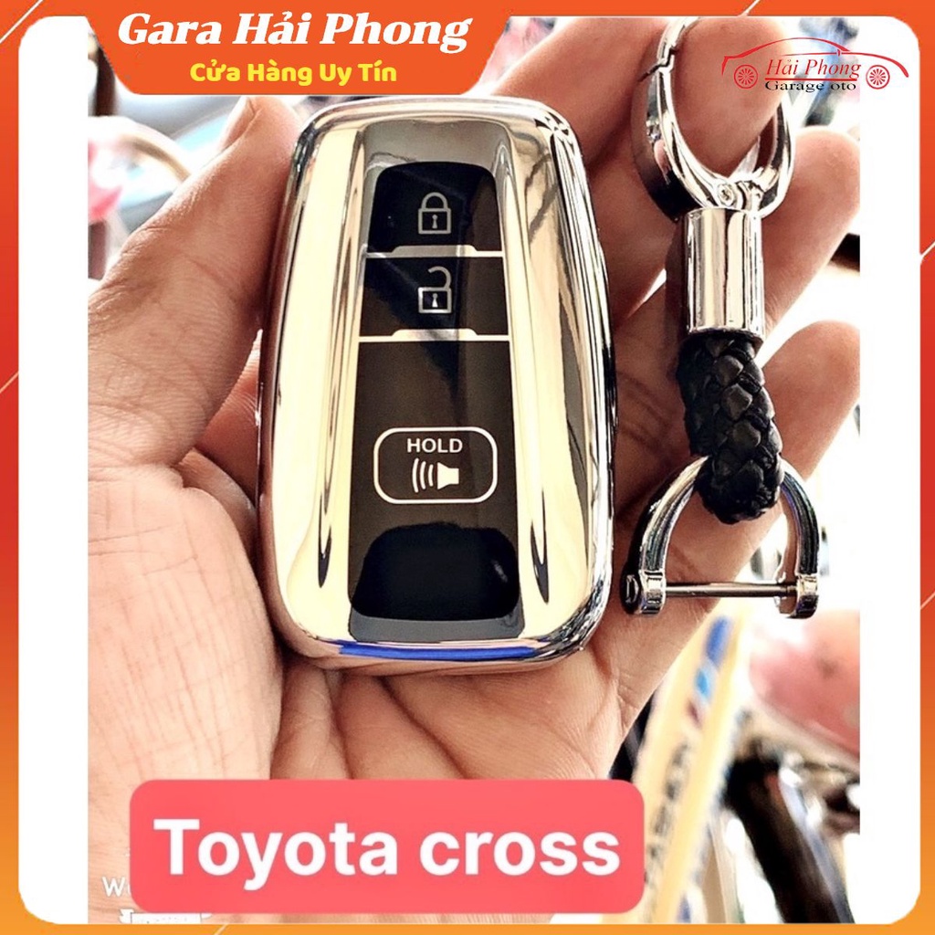 Bao chìa khoá Toyota COROLLA  CROSS chất kiệu silicon mạ crom kèm móc khóa cao cấp