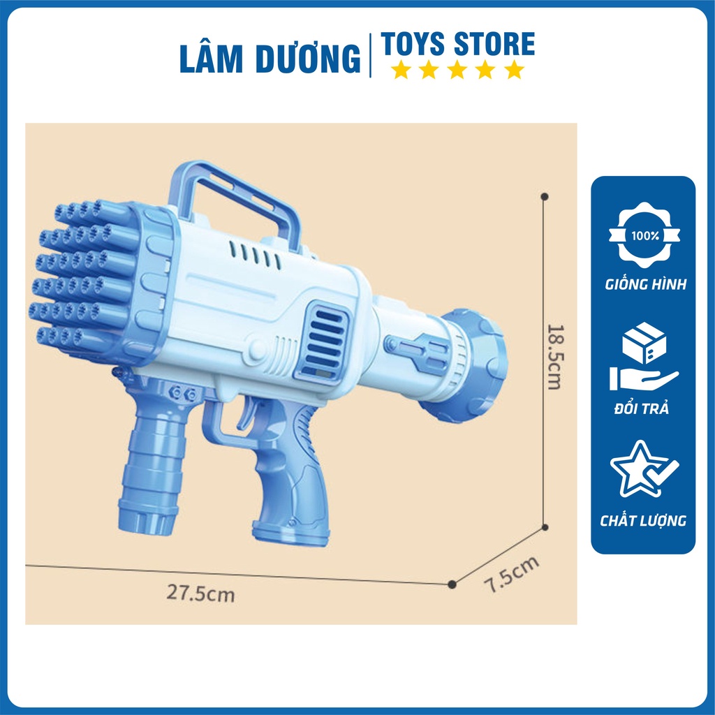 Súng Bắn Bong Bóng 32 Nòng 👑SIÊU CẤP👑 Súng 32 Nòng Thổi Bong Bóng Chạy Bằng Pin Siêu Mạnh An Toàn Cho Bé