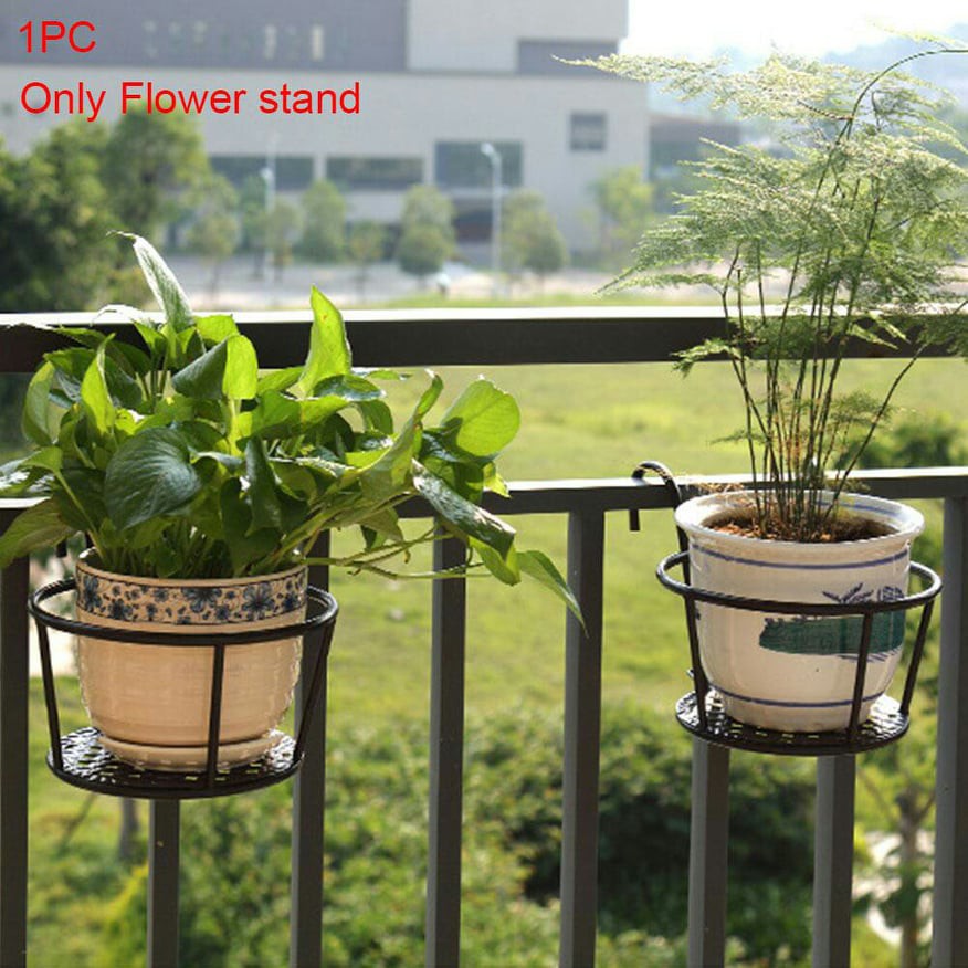 Giá kệ để cây bằng sắt chậu hoa tròn treo ban công cửa sổ loại to đường kính 22 cm