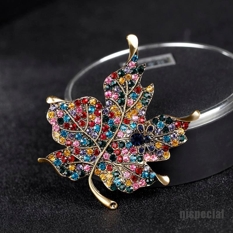 [nis-beauty] Colorful Maple Leaf Piercing Brooch Pin Collar Decor Badge Corsage Women Jewelry