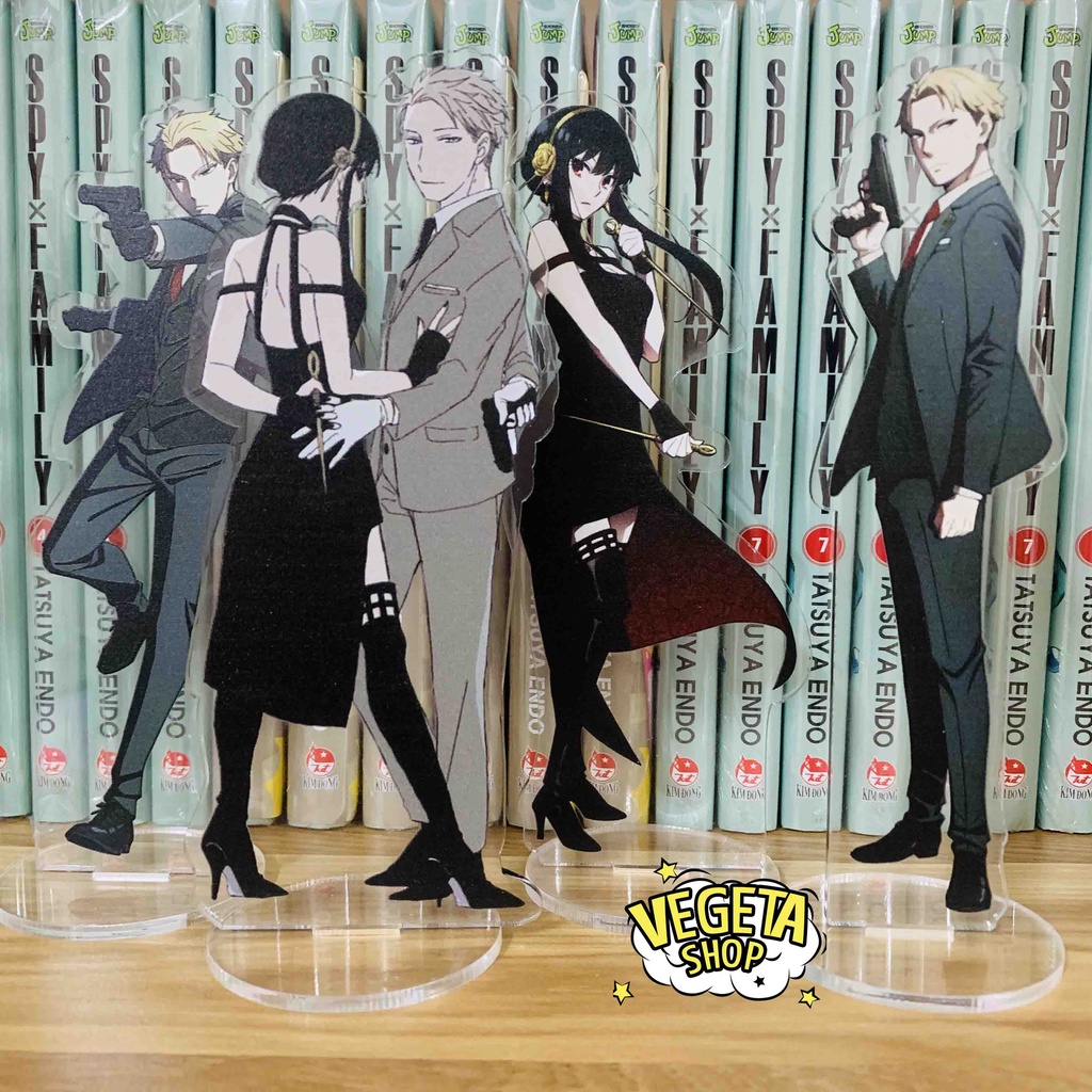 Mô Hình Tượng Standee Acrylic Mica 2 mặt - Spy X Family - Anya Loid Forger Yor Briar Gấu Kimera Chú chó Bond - 14~17cm