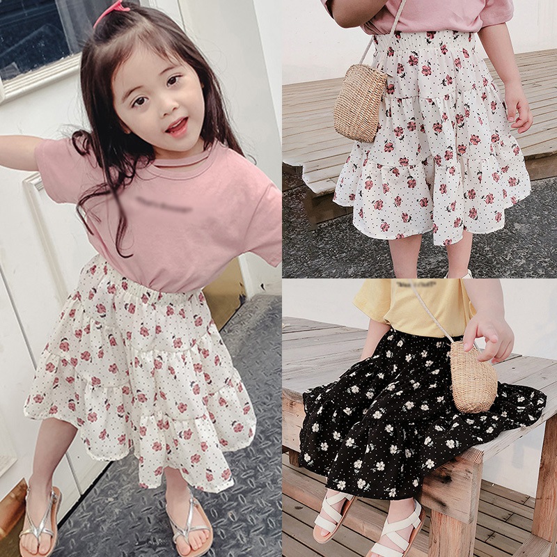 Chân váy dài họa tiết hoa thời trang Hàn Quốc xinh xắn cho bé gái