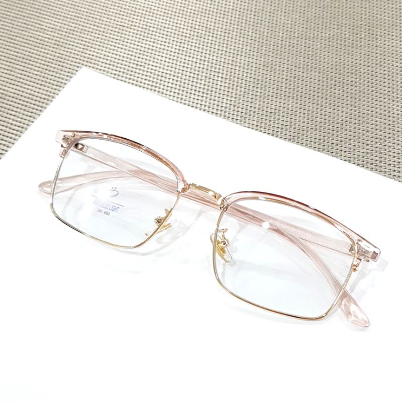 Gọng kính dáng vuông nhựa siêu nhẹ + lắp tròng kính cận theo yêu cầu