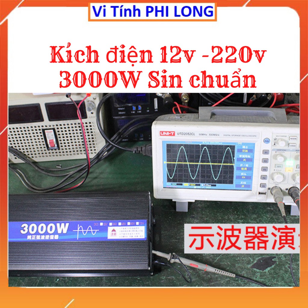 Inverter sin chuẩn 12v - 220v 1600w, đổi điện 12v DC lên 220V AC sin chuẩn công suất 1600w