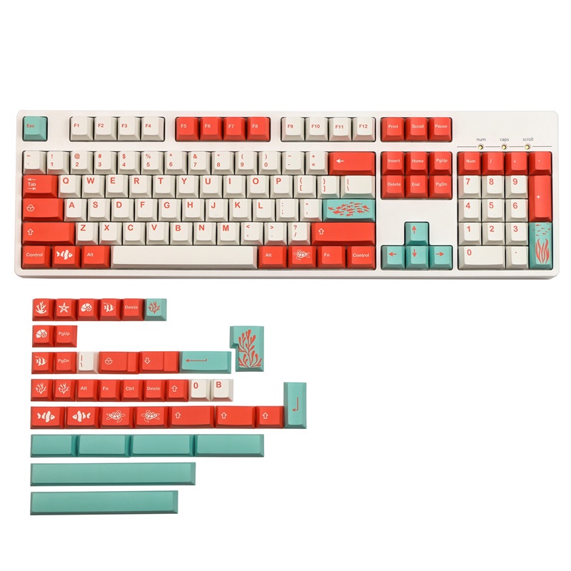 Nút Bàn Phím Cơ GMK Coral PBT Nhuộm Màu Thời Trang