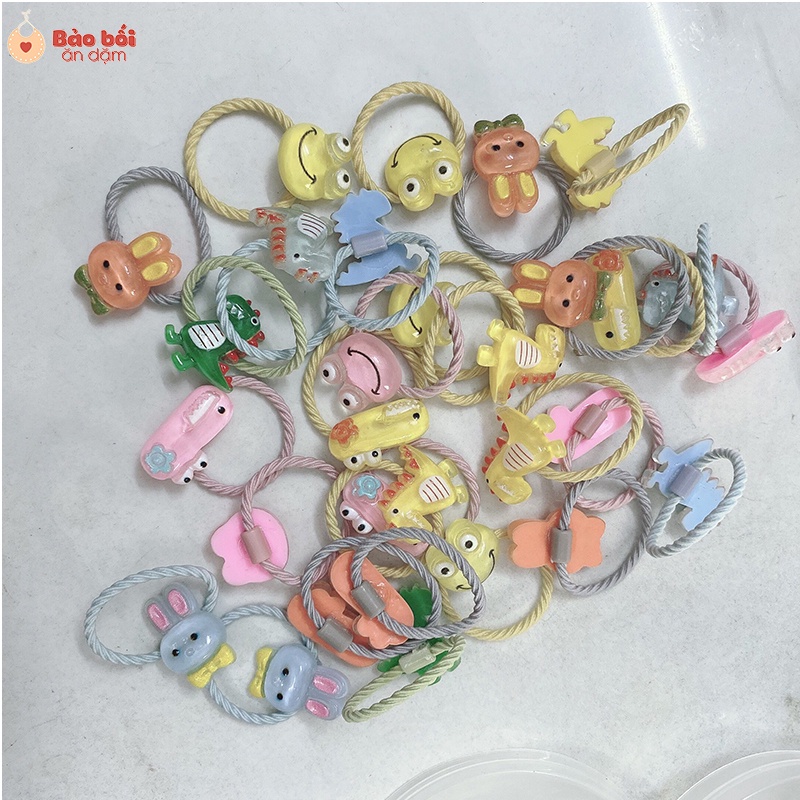 Hộp 30 dây cột tóc siêu dễ thương cho bé,nhiều họa tiết( kèm hình thật)