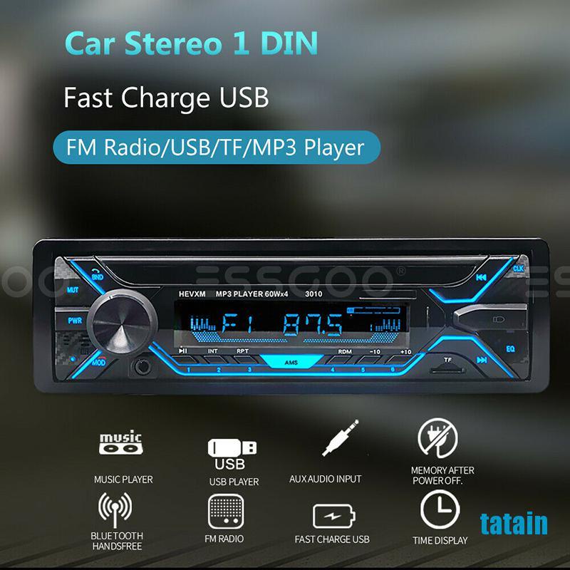 Máy Nghe Nhạc Mp3 Bluetooth Aux Usb Tf Fm Radio Rảnh Tay Có Mic Cho Xe Hơi