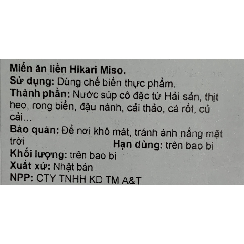 Miến ngũ vị Hikari Miso ăn liền cho bé 12m+