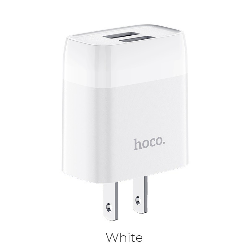 Củ sạc Hoco C73 dòng 2.4A, 2 cổng USB cóc sạc dùng cho iPhone, iPad, Android - Chính hãng