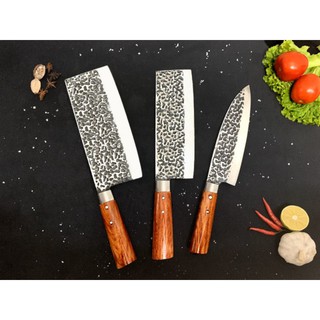 Bộ dao thép nhíp liên xô cán gỗ Hương đỏ