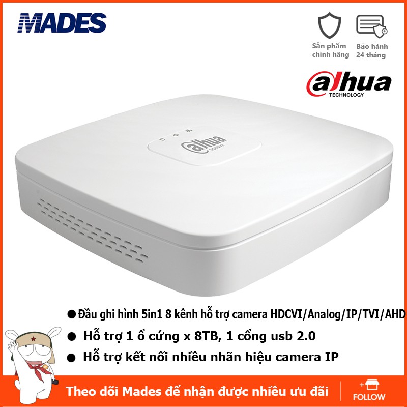 Đầu ghi hình Camera 8 kênh Dahua DH-XVR4108C-X1 Hỗ trợ DSS DDNS (Trắng)
