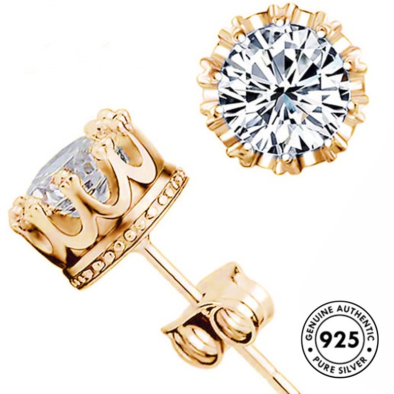 Bông Tai Mạ Bạc 925 Đính Đá Thời Trang