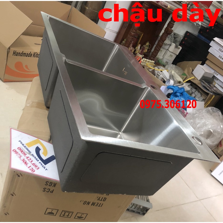 [LOẠI 1-DÀY 3LY] Chậu Rửa Chén Bát INOX SUS 304 N5 8245 a1 NA.GRAND HÀNG CAO CẤP NHẤT MẶT DÀY 3LY HÀNG BAO XÀI
