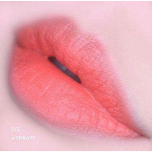 (AUTH, TEM HIDDEN TAG) Son Kem 3CE Soft Lip Lacquer Shawty – Hồng Tươi