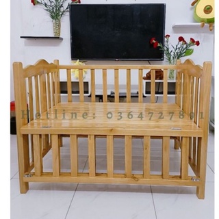 Cũi Gỗ Sồi Màu Mộc Tự Nhiên