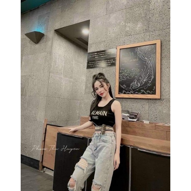 Áo len ba lỗ balman croptop