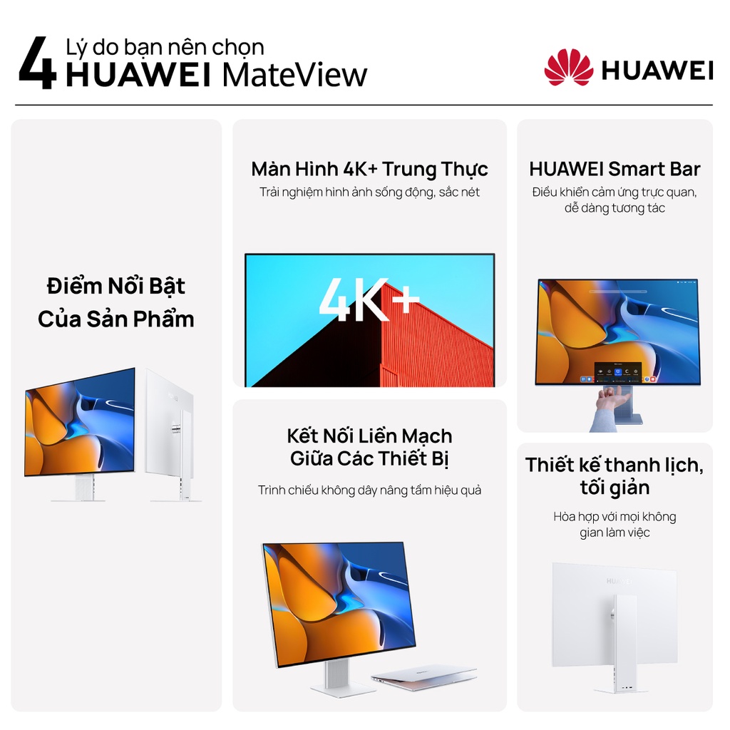 Màn Hình HUAWEI MateView | Màn Hình 4K+ Trung Thực | Kết Nối Không Dây