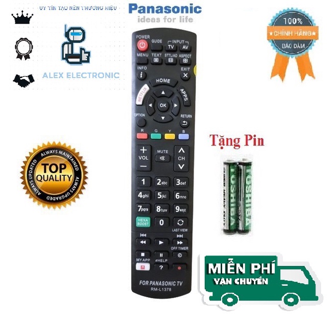 Điều khiển tivi Panasonic RM-L1378 - Hàng tốt-Điện tử Alex-Tặng kèm pin