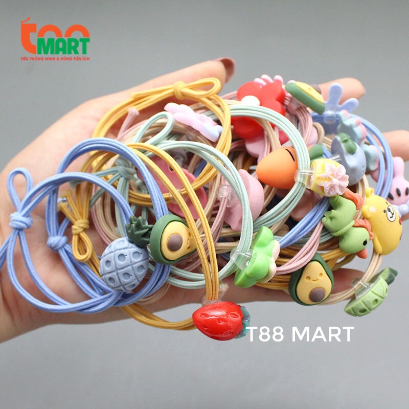 Dây chun buộc tóc đồ 1K cute nhiều hình dễ thương, thun cột tóc chặt và rất bền freeship