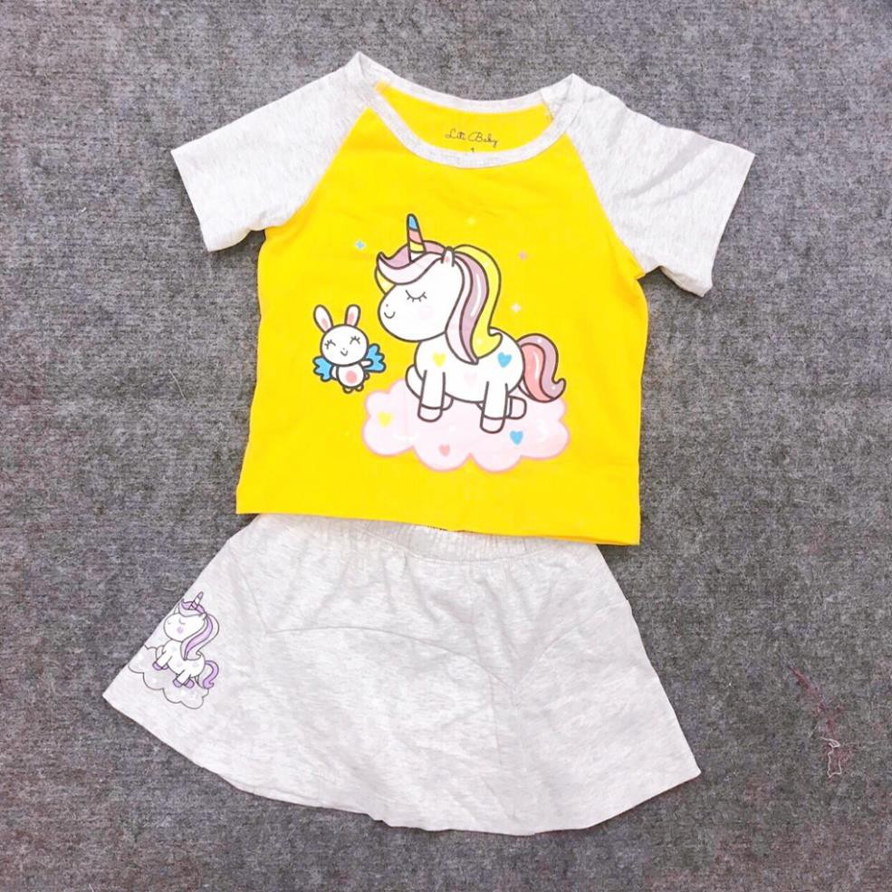[Hàng Thiết Kế - Siêu Xinh] Bộ Váy Thun Ngựa Pony Bé Gái, Size 2-10, Hàng Made In Vn, Chất Cotton Chính Phẩm Rất Đẹp