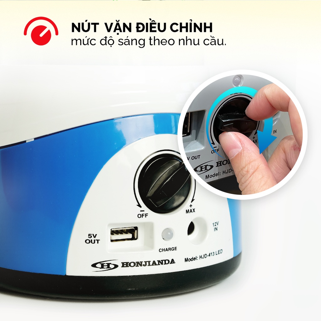 Đèn sạc tích điện đa năng Honjianda HJD-413 72 bóng LED siêu sáng