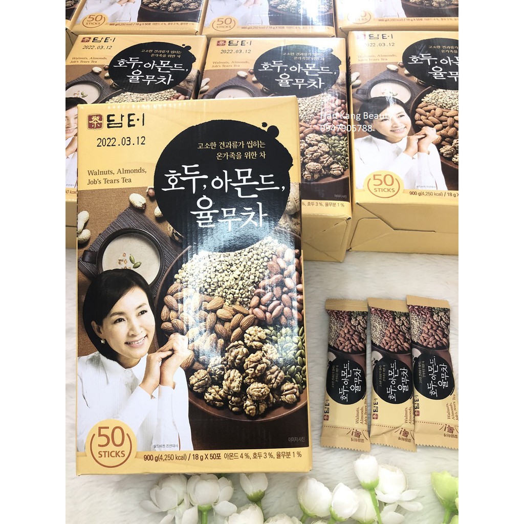 Bột Ngũ Cốc Dinh Dưỡng Walnuts, almonds, Job's tears tea Damtuh 50 gói