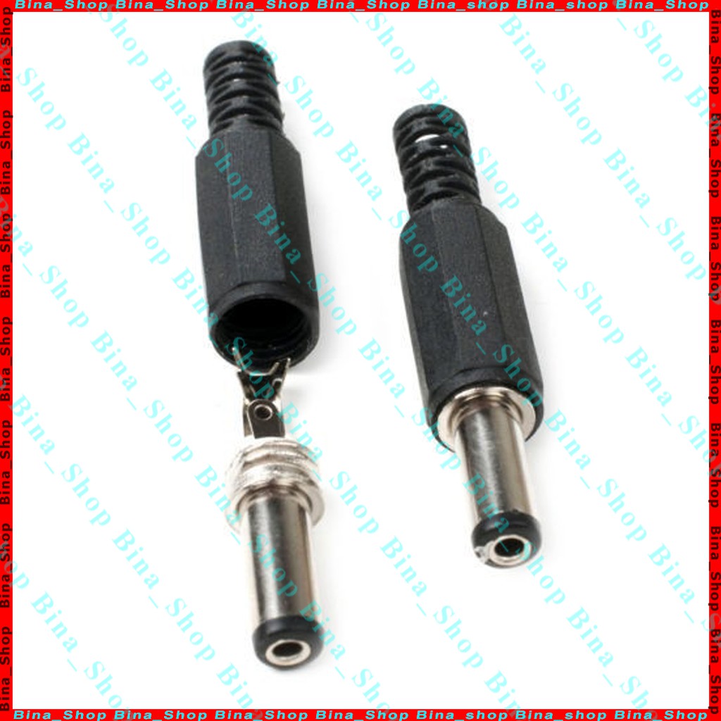 Jack DC 5.5x2.5 đực 9mm/14mm đuôi chụp bằng nhựa