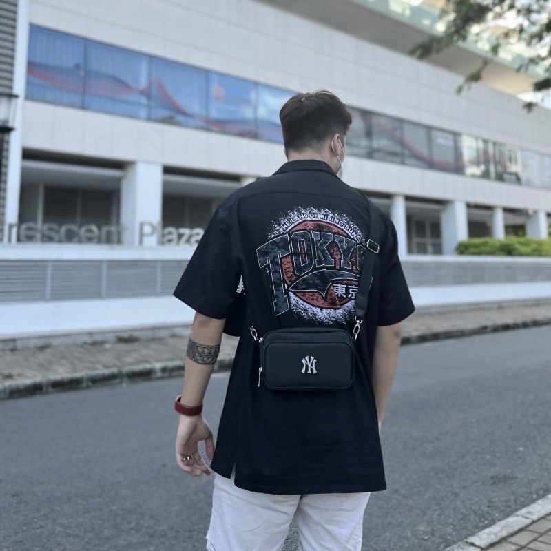 Túi Đeo Chéo MLB Siêu Phẩm Full Đen Đủ Tag