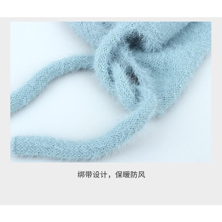 Nón Len Giả Lông Cừu Mềm Mại Ấm Áp Chống Gió Thời Trang Thu Đông Cho Nữ