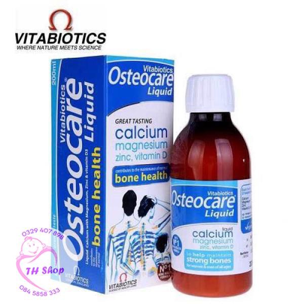 Canxi Nước Osteocare Liquid 200 ml Cho Trẻ Còi Xương, Bà Bầu, Cho Cả Gia Đình Vitabiotics Anh