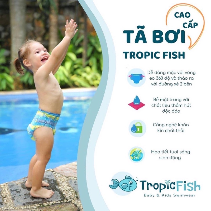 Tã Bỉm Quần Bơi Cho Bé TropicFish size S, M, L (Loại 1/3 miếng)