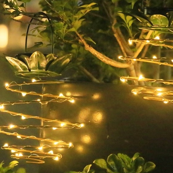 Đèn Led Hình Trái Thơm Xoắn Màu Vàng Ấm Sử Dụng Năng Lượng Mặt Trời Không Tốn Điện,đèn led ngoài trời Su