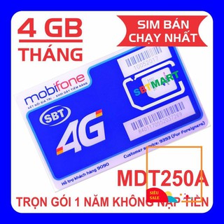 Sim 4G Mobifone MDT250A Trọn gói 1 năm giống F500 (4GB/Tháng) - SIM MDT250A