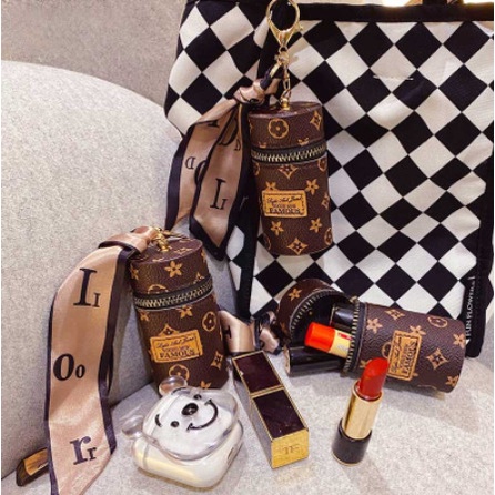 Túi đựng son môi mini phong cách retro xinh xắn có móc khóa