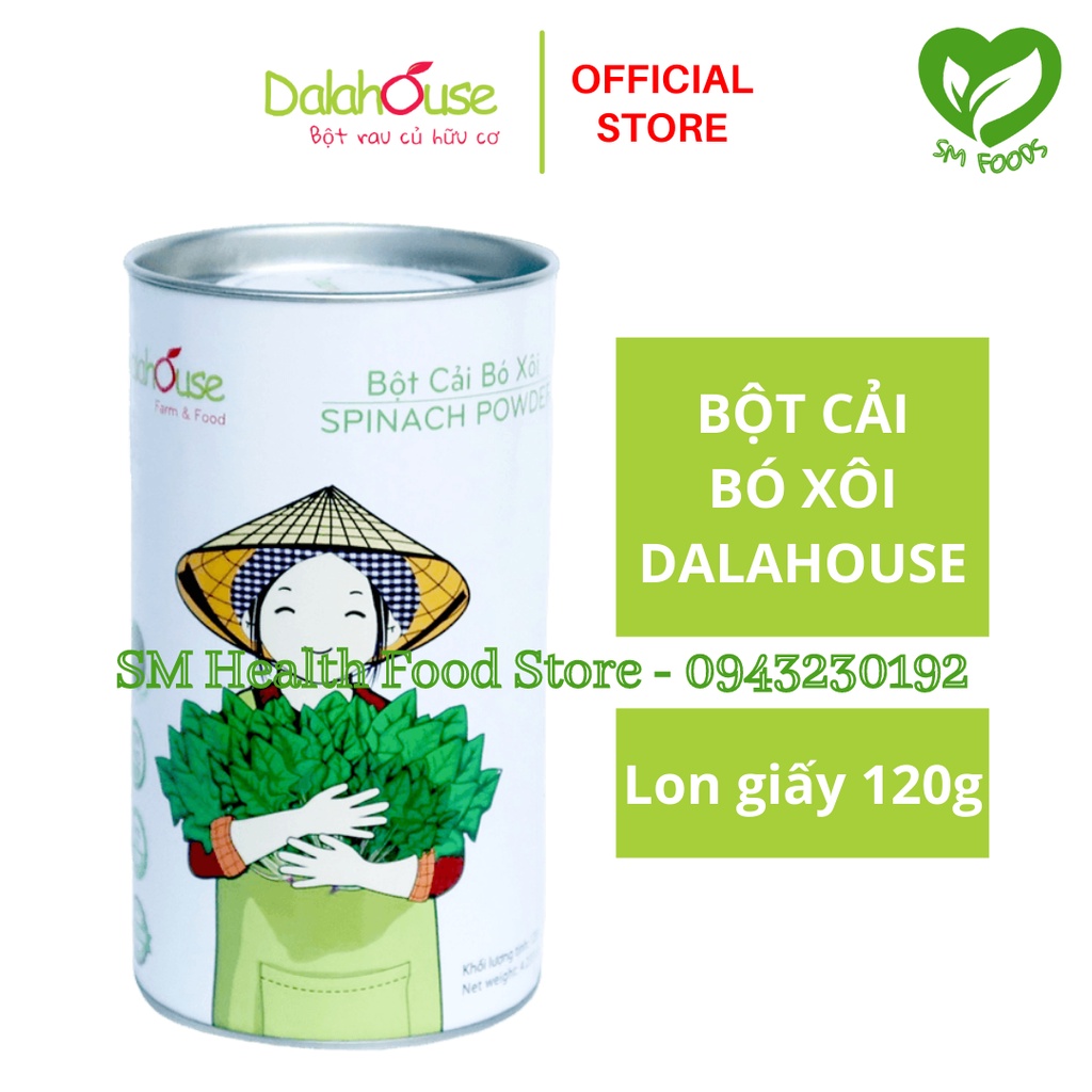 Bột Cải Bó Xôi Hữu Cơ Dalahouse 50g / 120g (Bột Rau Bina / Rau Chân Vịt)